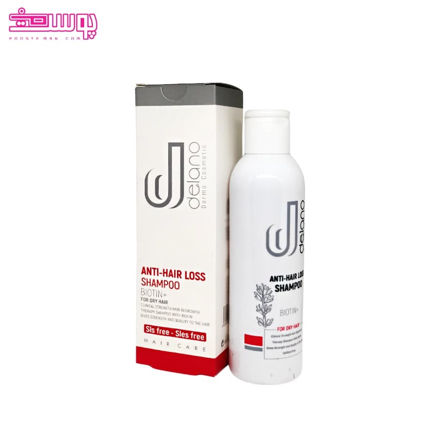 شامپو ضد ریزش موی خشک دلانو حجم 200ml — تصویر ۳