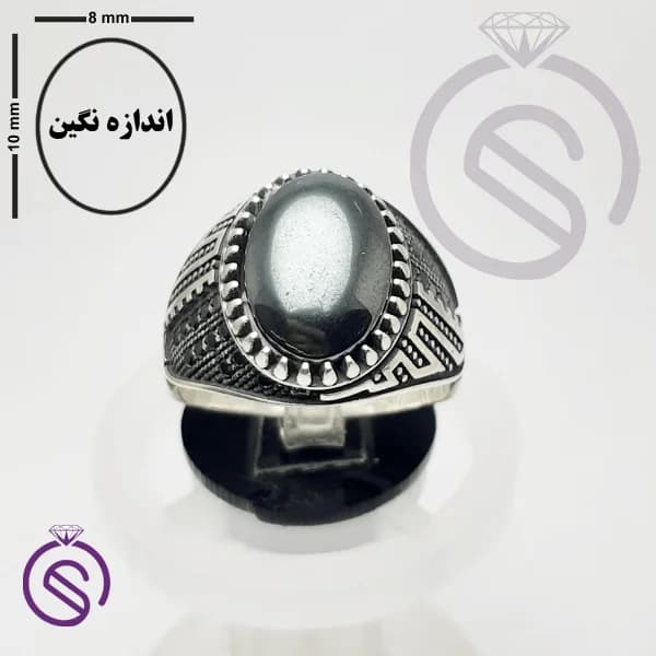 انگشتر نقره حدید مردانه مدل برگ — تصویر ۲