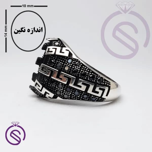 رکاب انگشتر نقره مردانه مدل ورساچه کد 62156 — تصویر ۴
