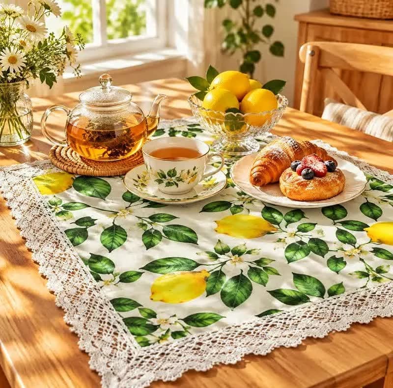 رومیزی طرح لیمو کد 05623 سایز 150 ×100 سانتی متر — تصویر ۲