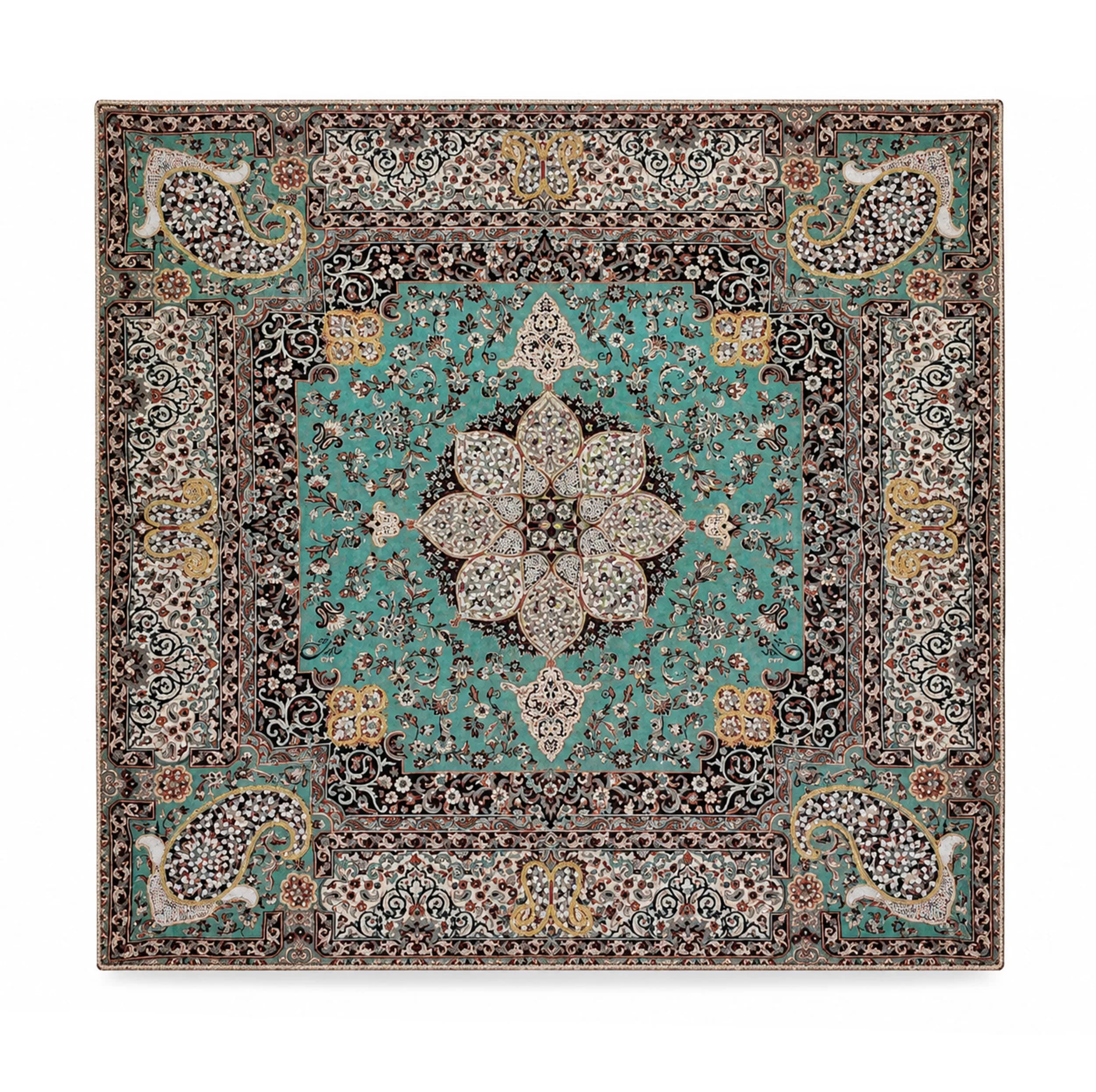 رومیزی ترمه مدل سرمه دوزی طرح ابریشم کسری