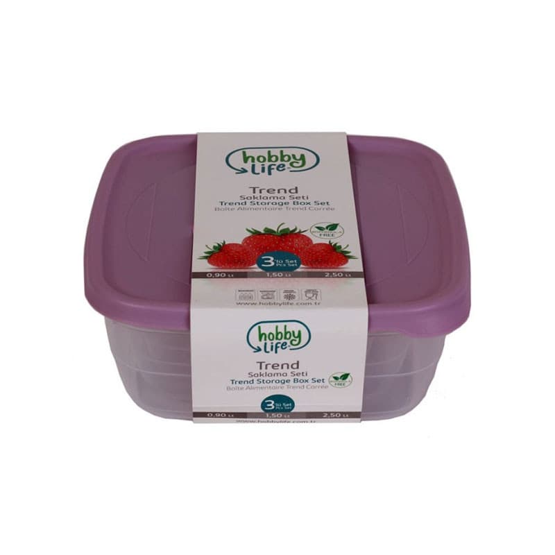 ظروف نگهدارنده مربع 4 تایی هوبی لایف کد Trendbox 02 1037 — تصویر ۵