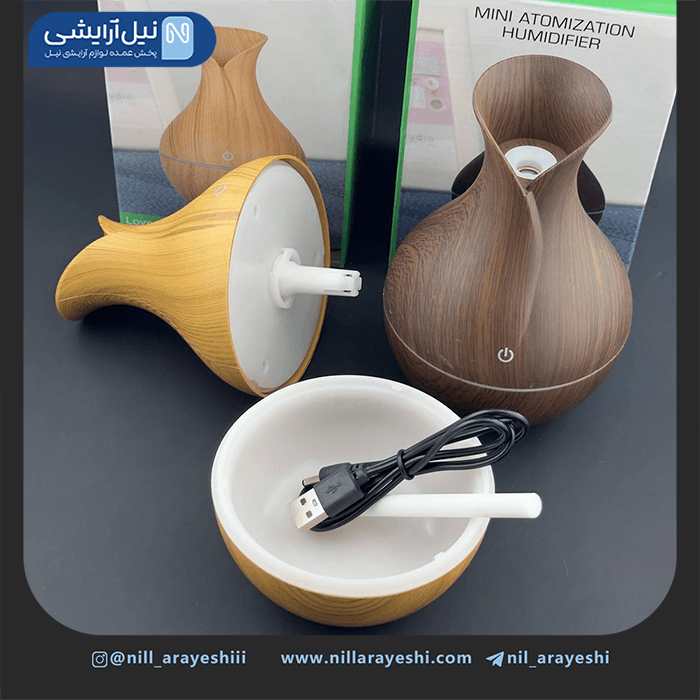 دستگاه بخور سرد رومیزی کوزه ای طرح چوب — تصویر ۴