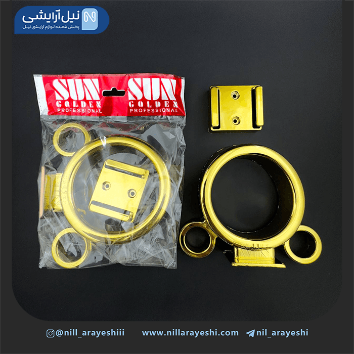 استند سشوار دیواری پلاستیکی طلایی سان گلدن