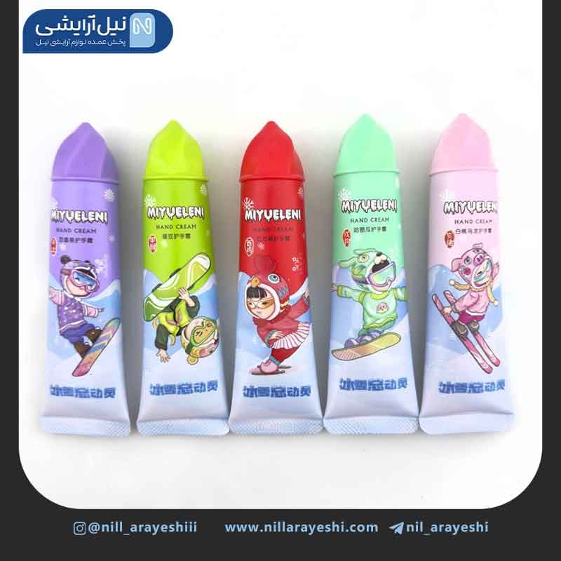 پک پنج عددی کرم طرح بستنی قیفی دختر اسکی باز میولن ی — تصویر ۲