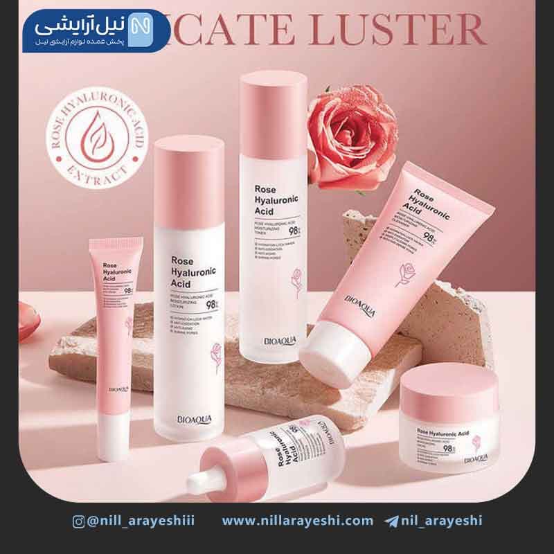 پک مراقبتی پوست گل رز و هیالورونیک اسید بیوآکوا کد bqy60742 — تصویر ۲