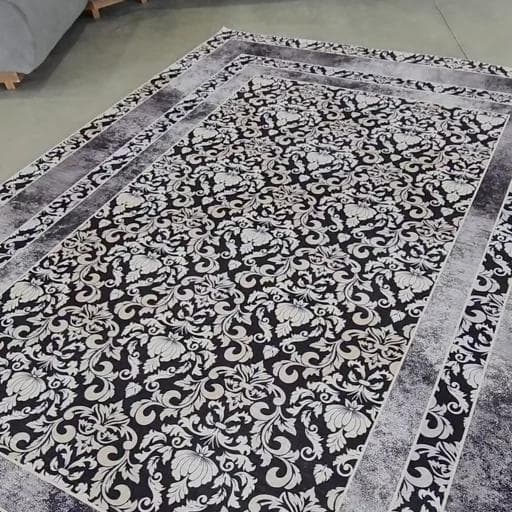 فرشینه | فرش چاپی برند حسن نیا مدرن جنس مخمل 150 در 225 کد M308 (پس کرایه)