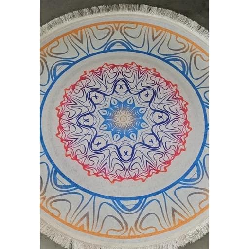 فرشینه | فرش چاپی برند حسن نیا چاپی گرد کرم مخمل هازان تُرک اعلا با زیره ضد سُر (پس کرایه)