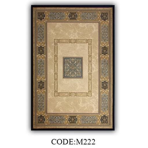 فرشینه | فرش چاپی برند حسن نیا چاپی مخمل تُرک درجه یک با زیره ضد سُر کد M222(پس کرایه) — تصویر ۵