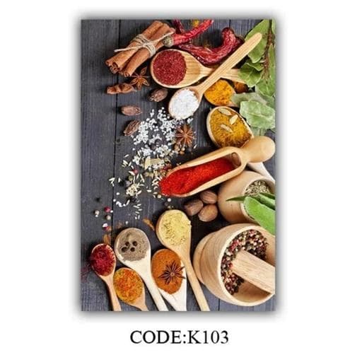 فرشینه | فرش چاپی برند حسن نیا آشپزخانه طرح ادویه طوسی هازان ترک کدK103 (پس کرایه) — تصویر ۲