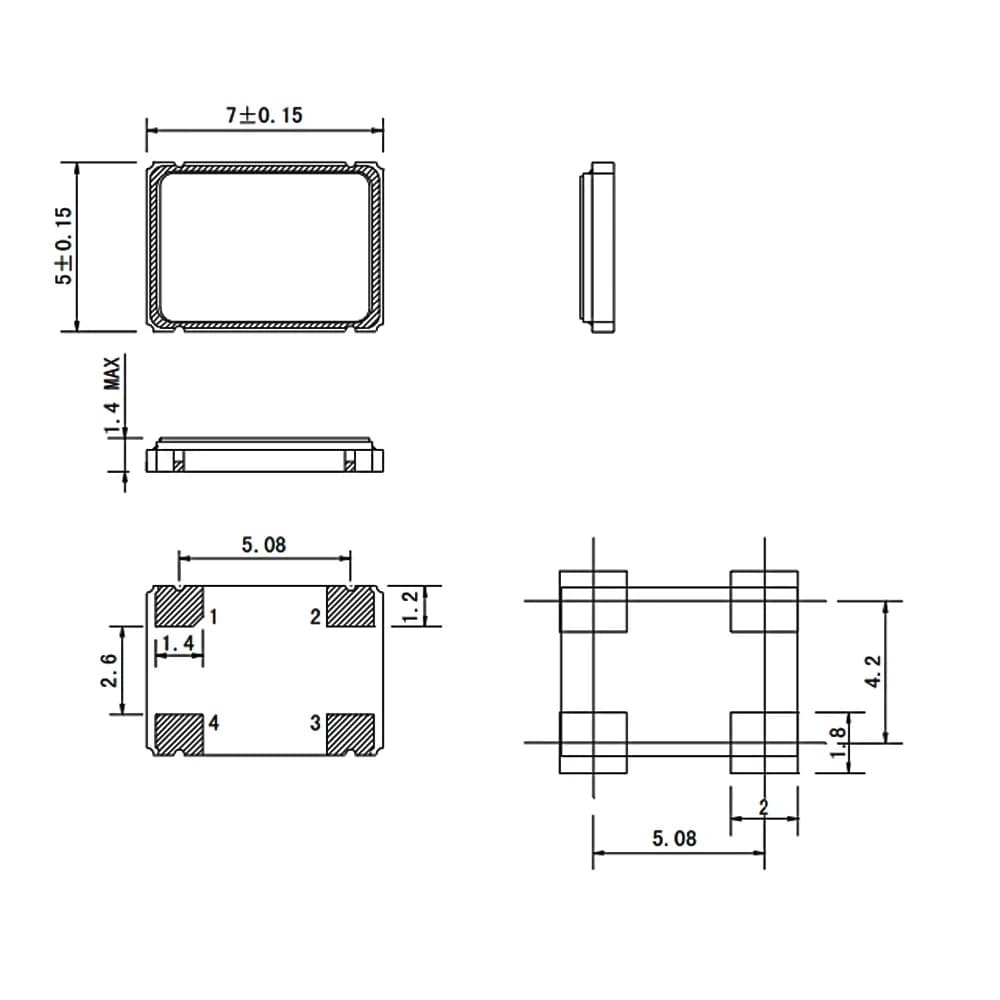 کریستال اسیلاتور 12 مگاهرتز SMD — تصویر ۳