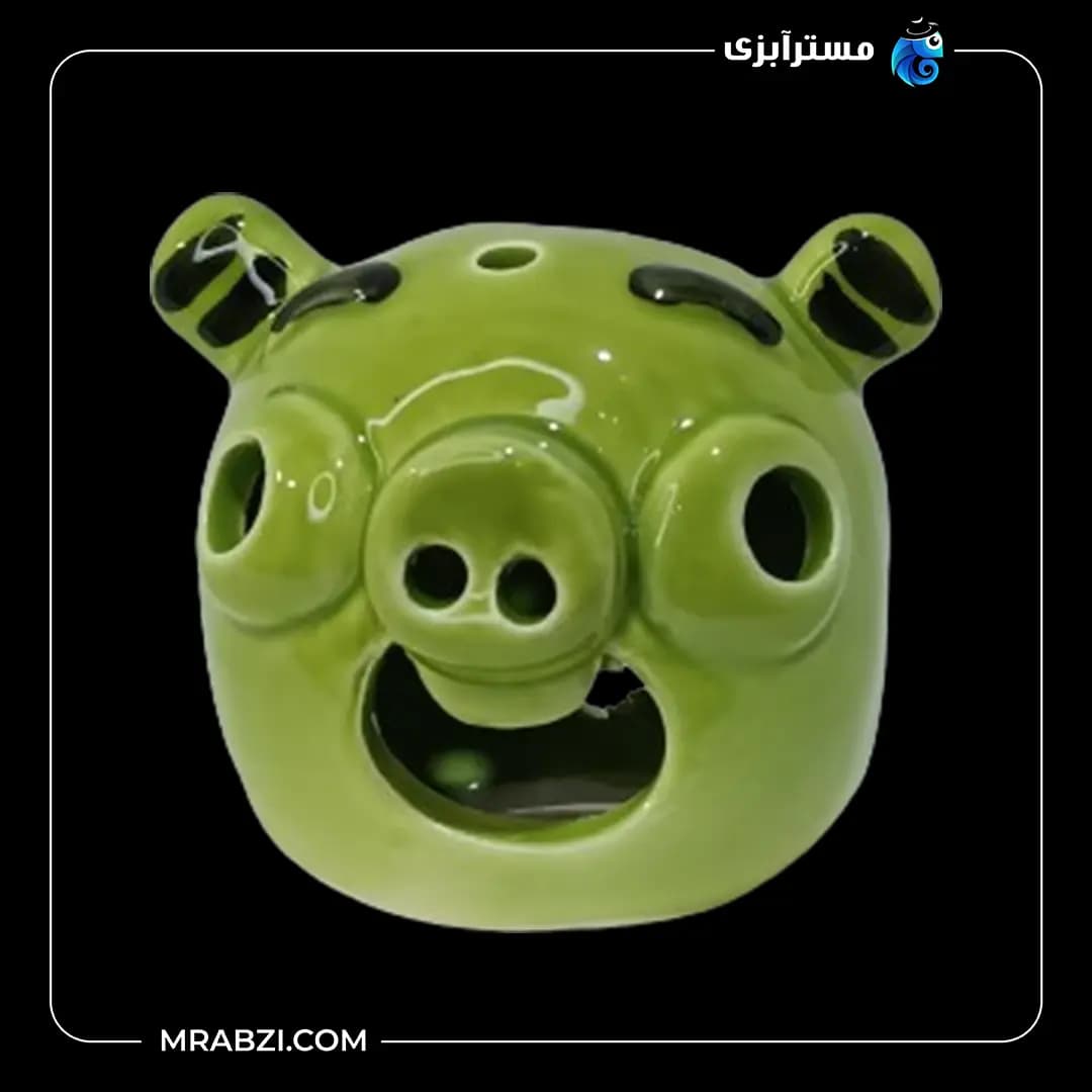 سفال رنگی خوک سبز مدل mr63