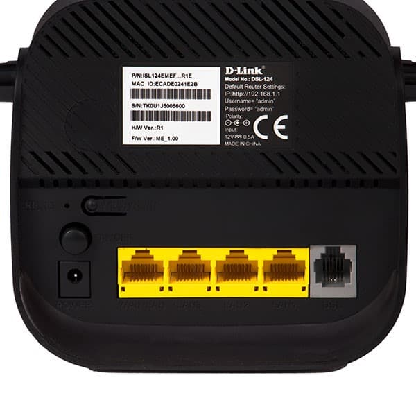 مودم ADSL D-Link 124 دو آنتن 4 پورت گارانتی 3 ساله آونگ — تصویر ۳