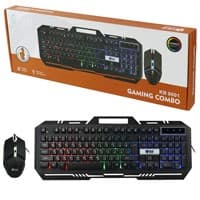 کیبورد و موس سیمدار گیمینگ بک لایت دار دکمه های مکانیکی Gold Oscar KB 9001