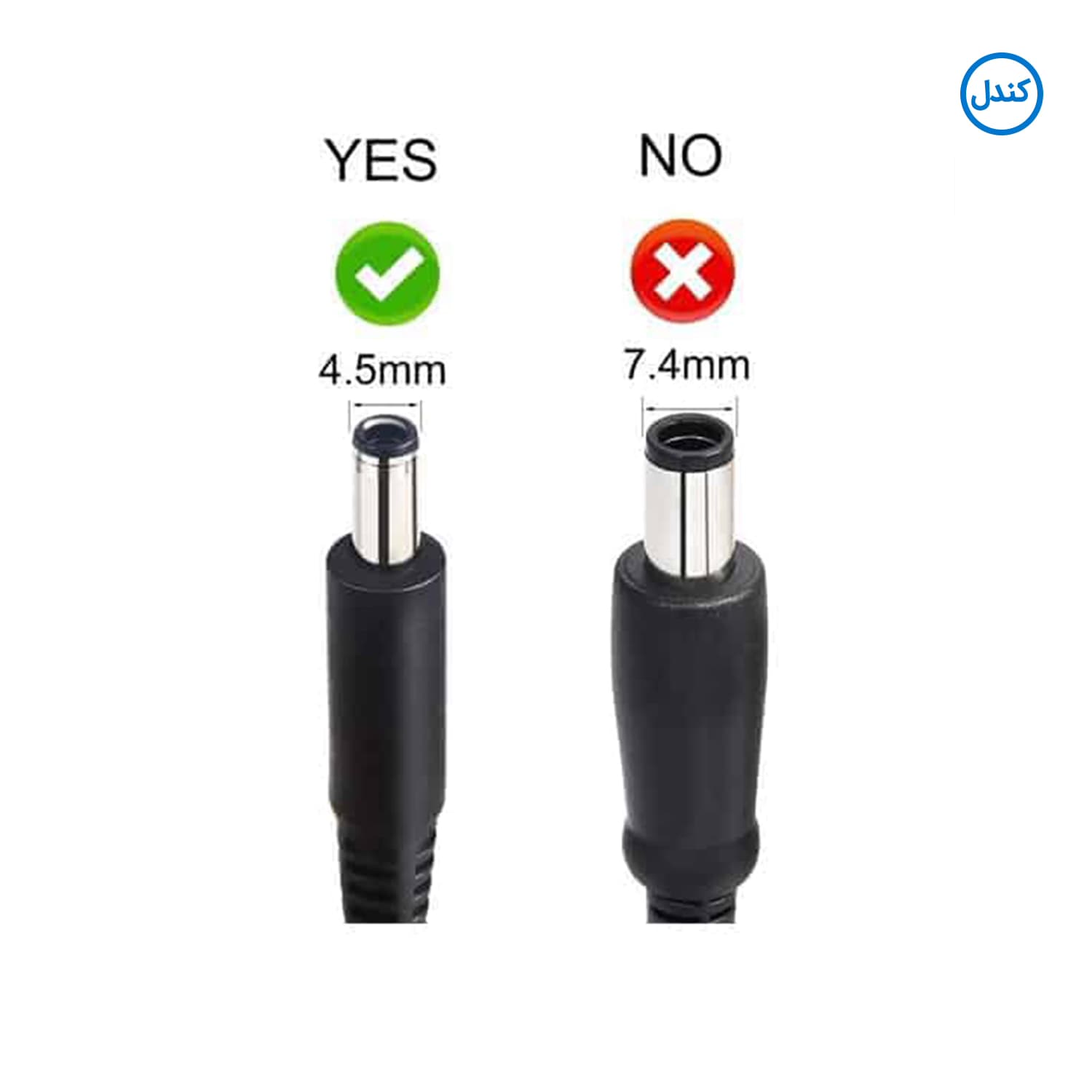 شارژر سوزنی لپ تاپ دل DELL (65 وات) — تصویر ۳