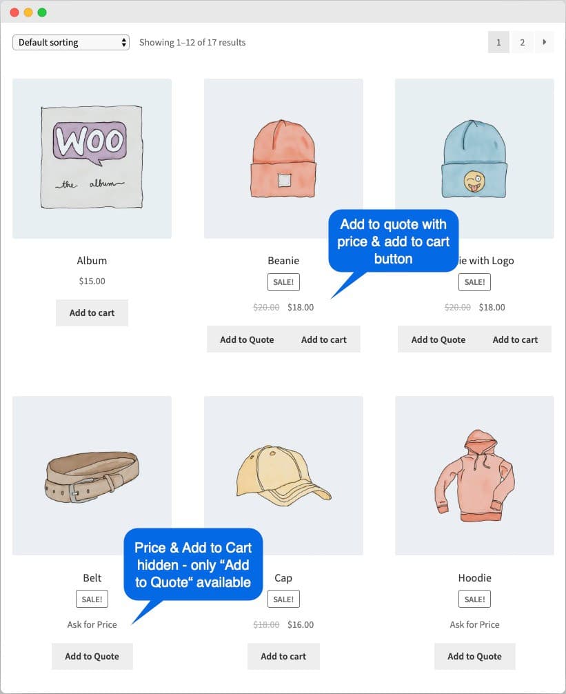 افزونه Request a Quote for WooCommerce درخواست قیمت ووکامرس 2.6.3 — تصویر ۳