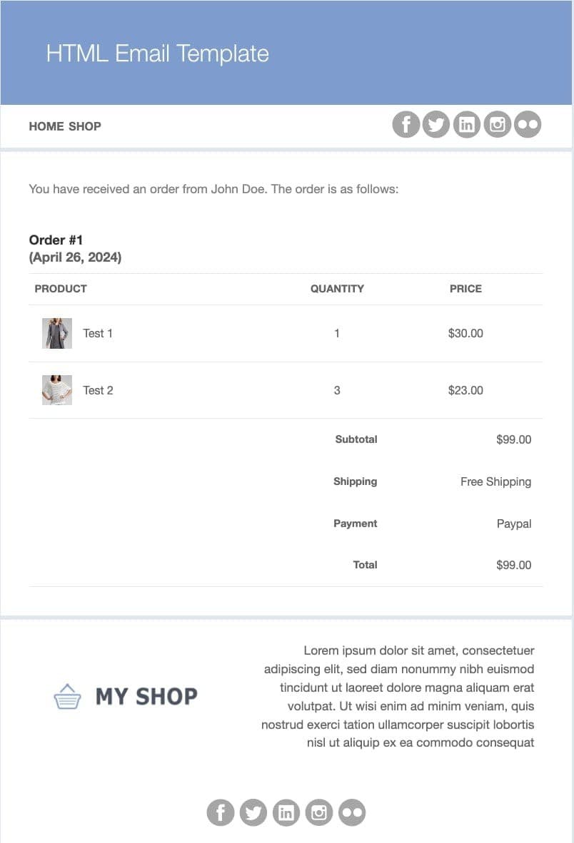 افزونه YITH WooCommerce Email Templates Premium قالب های ایمیل ووکامرس 1.33.0 — تصویر ۲