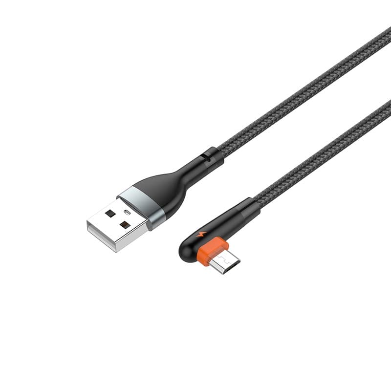 کابل شارژ و دیتا میکرو 1 متری یک سر L کنفی Ldnio LS561 2.4A — تصویر ۲