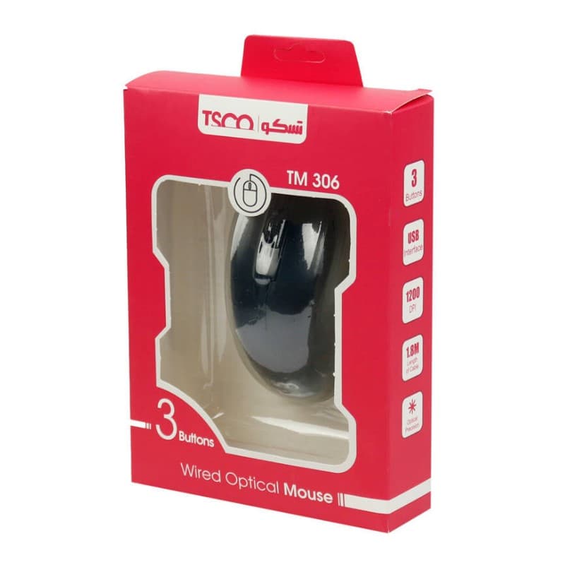 موس سیمدار 3کلید Tsco TM 306 — تصویر ۳