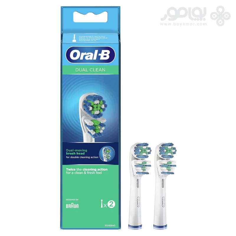 یدک مسواک برقی اورال بی مدل DUAL CLEAN بسته 2 تایی