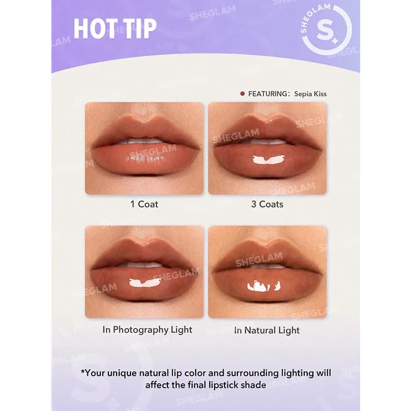 لیپ پلامپر حجم دهنده شیگلم مدل POUT PERFECT رنگ PINK FLAMINGO — تصویر ۶