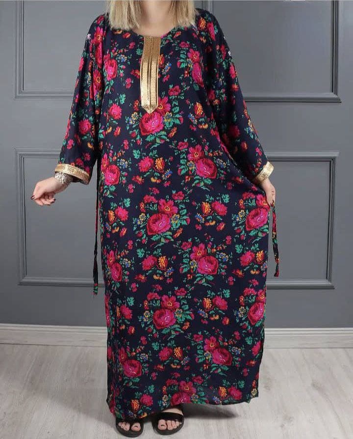 پیراهن ساحلی نخی گل گلی وارداتی/کد6176