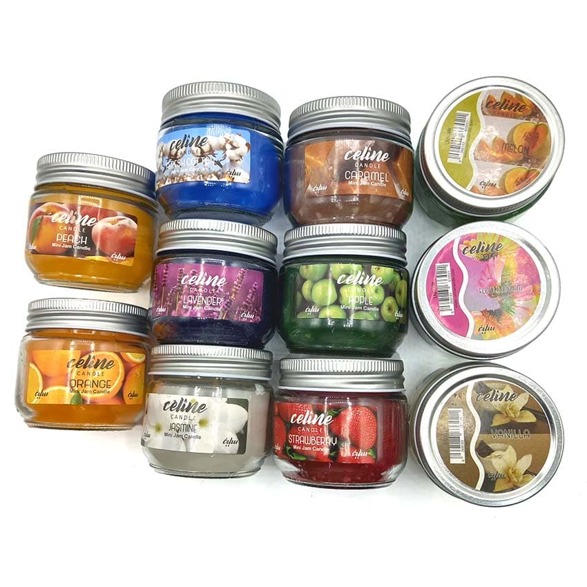 شمع معطر شیشه ای درب فلزی سلین مدل پرتغال (اورنج)کد550029 — تصویر ۳