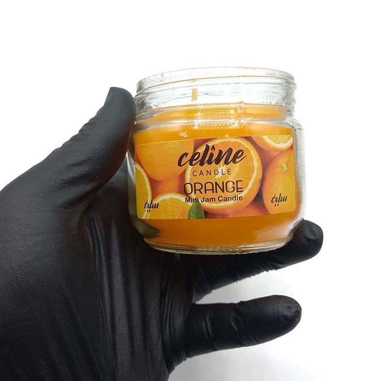 شمع معطر شیشه ای درب فلزی سلین مدل پرتغال (اورنج)کد550029 — تصویر ۵