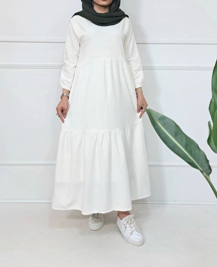 پیراهن ساحلی لینن طبیعی/کد1077 — تصویر ۶