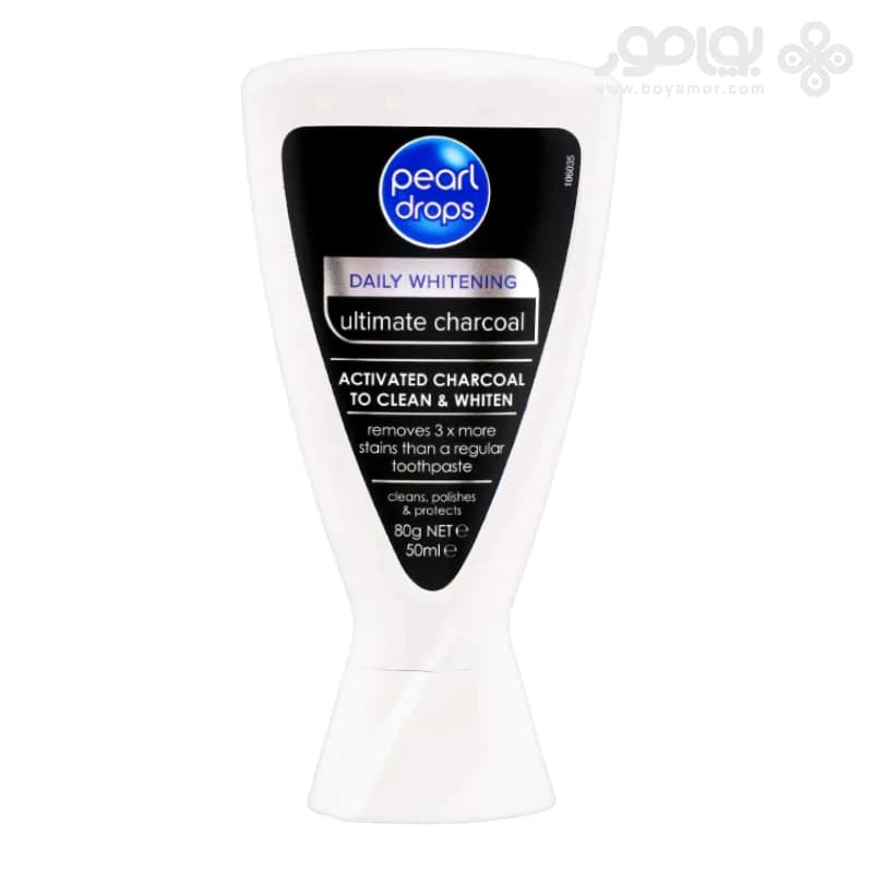 خمیر دندان سفید کننده زغالی روزانه پرل دراپس مدل ULTIMATE CHARCOAL