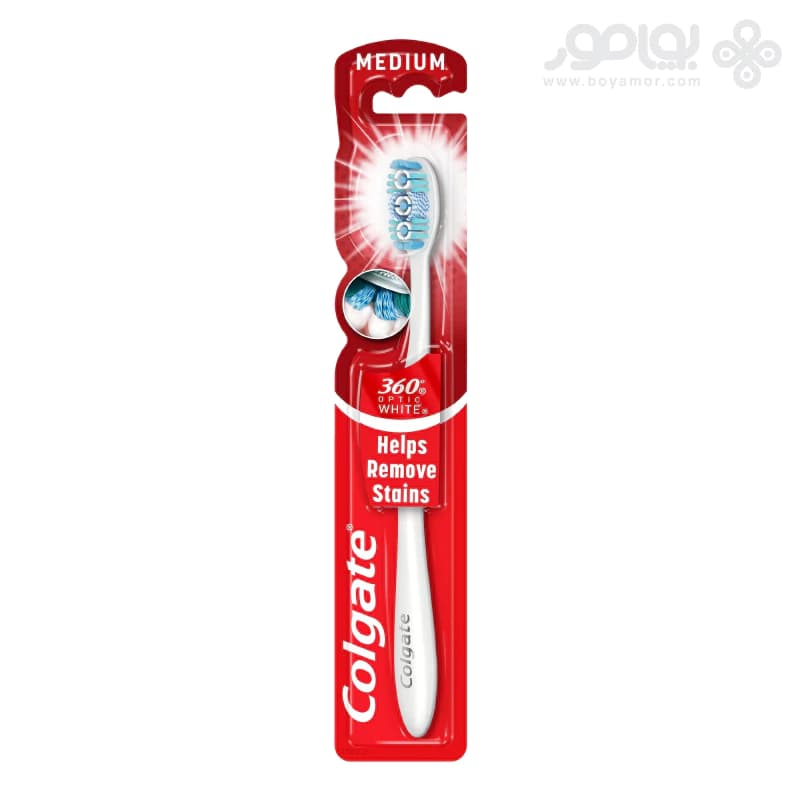 مسواک سفید کننده کلگیت مدل 360 OPTIC WHITE با برس متوسط