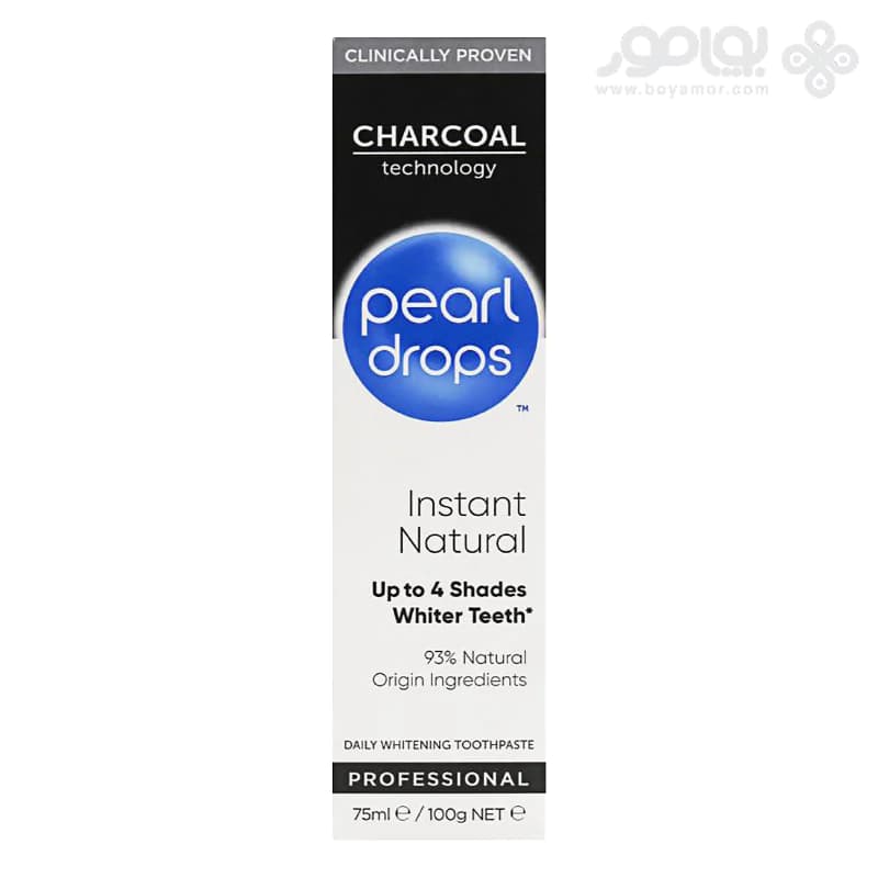 خمیر دندان سفید کننده روزانه پرل دراپس مدل CHARCOAL حجم 75 میل