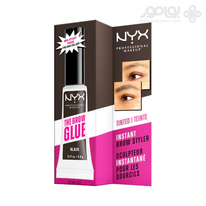 چسب ابروی نیکس مدل THE BROW GLUE رنگ مشکی وزن 5 گرم