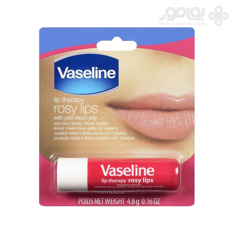 بالم لب استیکی وازلین مدل ROSY LIPS وزن 4.8 گرم
