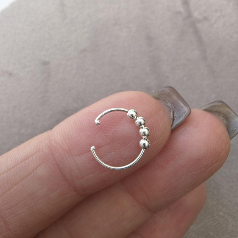پیرسینگ بینی نقره گوی رنگ نقره ای