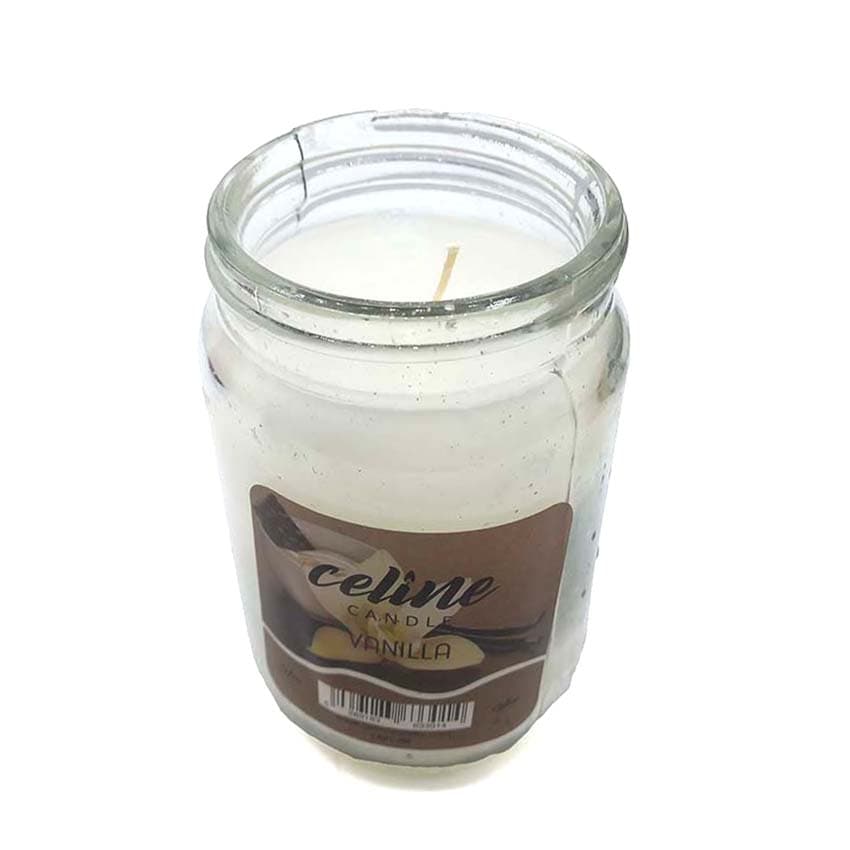 شمع معطر شیشه ای درب فلزی سلین بزرگ مدل وانیل کد 550043 — تصویر ۵