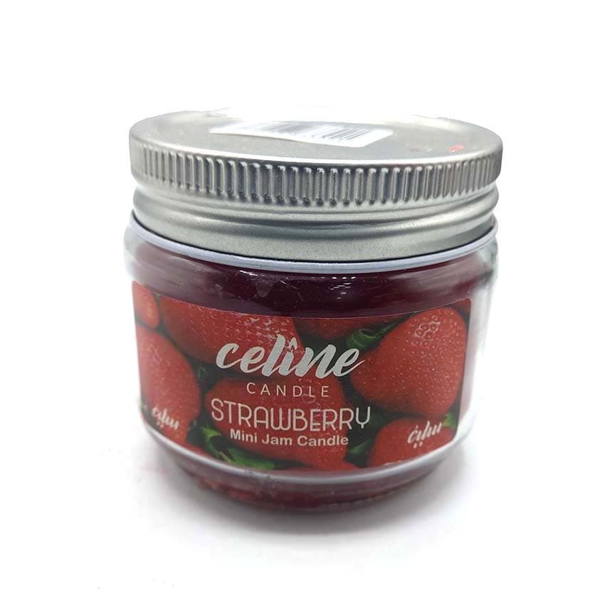 شمع معطر شیشه ای درب فلزی سلین مدل توت فرنگی ( استاربری )کد550036