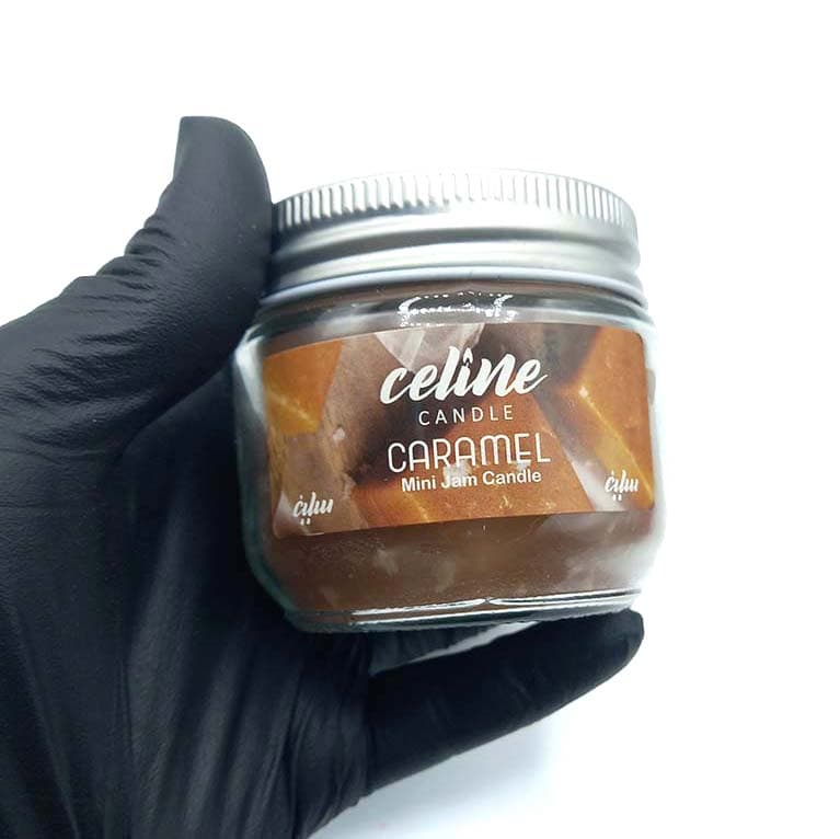 شمع معطر شیشه ای درب فلزی سلین مدل کارامل کد550034 — تصویر ۳