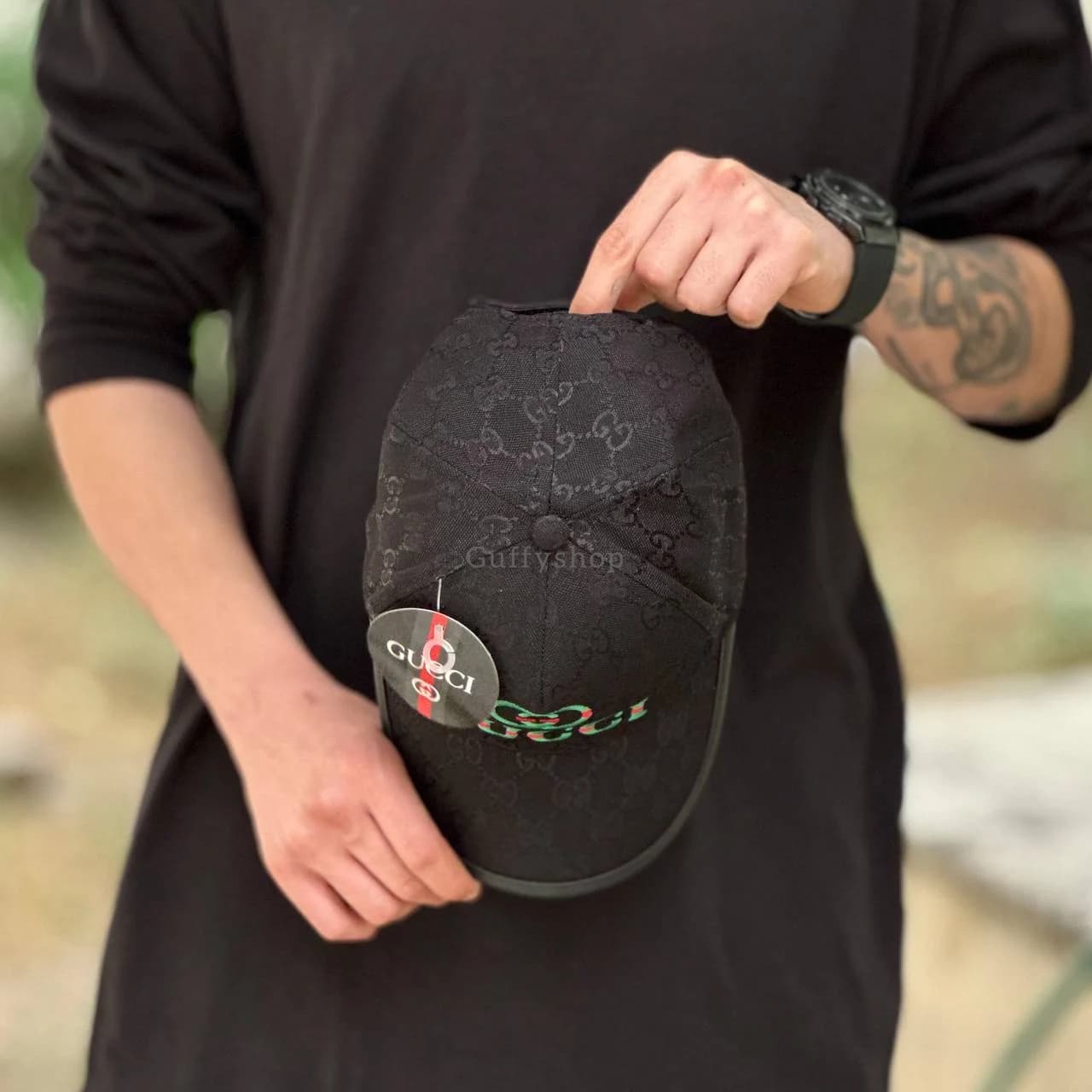کلاه بیسبالی برند گوچی-سبز — تصویر ۴