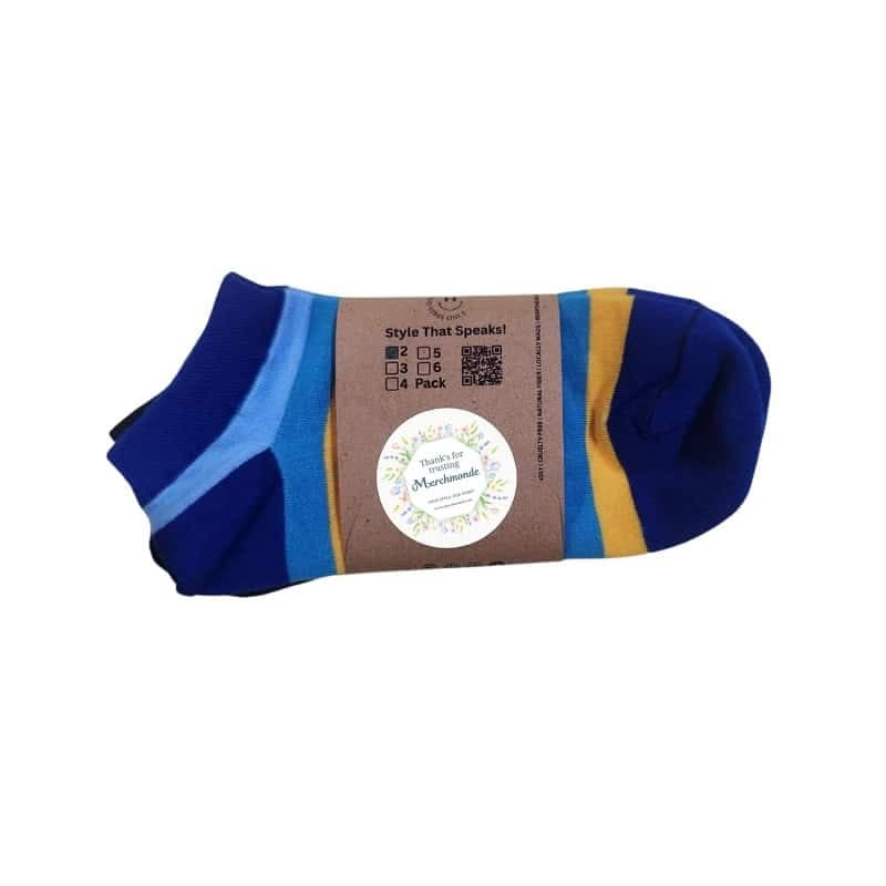 جوراب ساق کوتاه رنگی فانتزی پک 2 جفتی Merchmonde DeepBlue 111206 — تصویر ۳