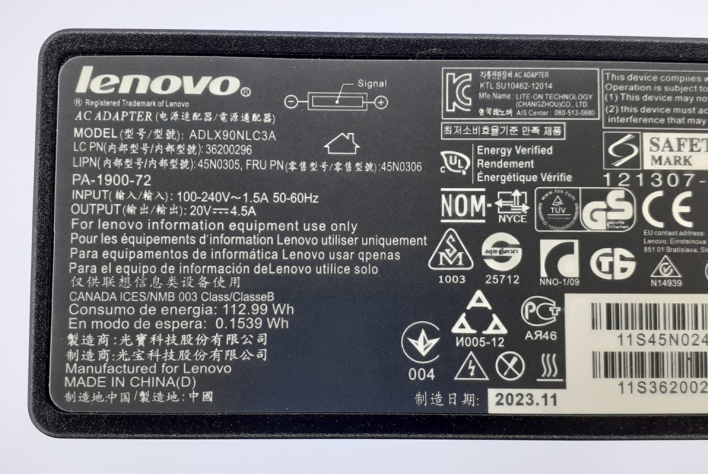 آداپتور لپ تاپ لنوو 20V 4.5A USB های کپی — تصویر ۲