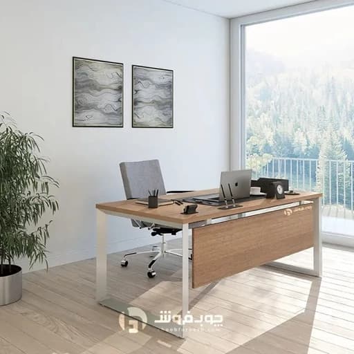 میز تحریر مدرن مدل K87S-درجه یک با پایه فلزی مبلمان فرنا مدل 1134292