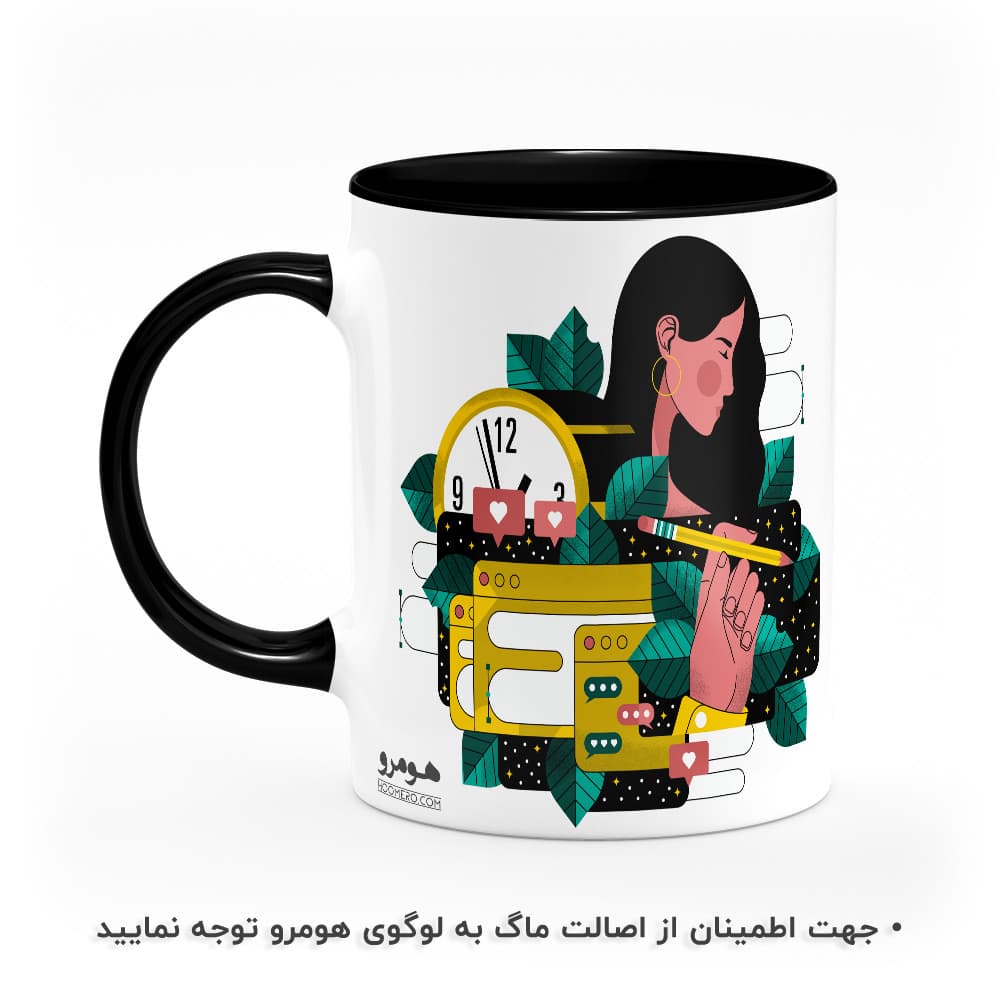 ماگ طرح گل و برگ دخترانه فانتزی مدل MG8890 — تصویر ۳