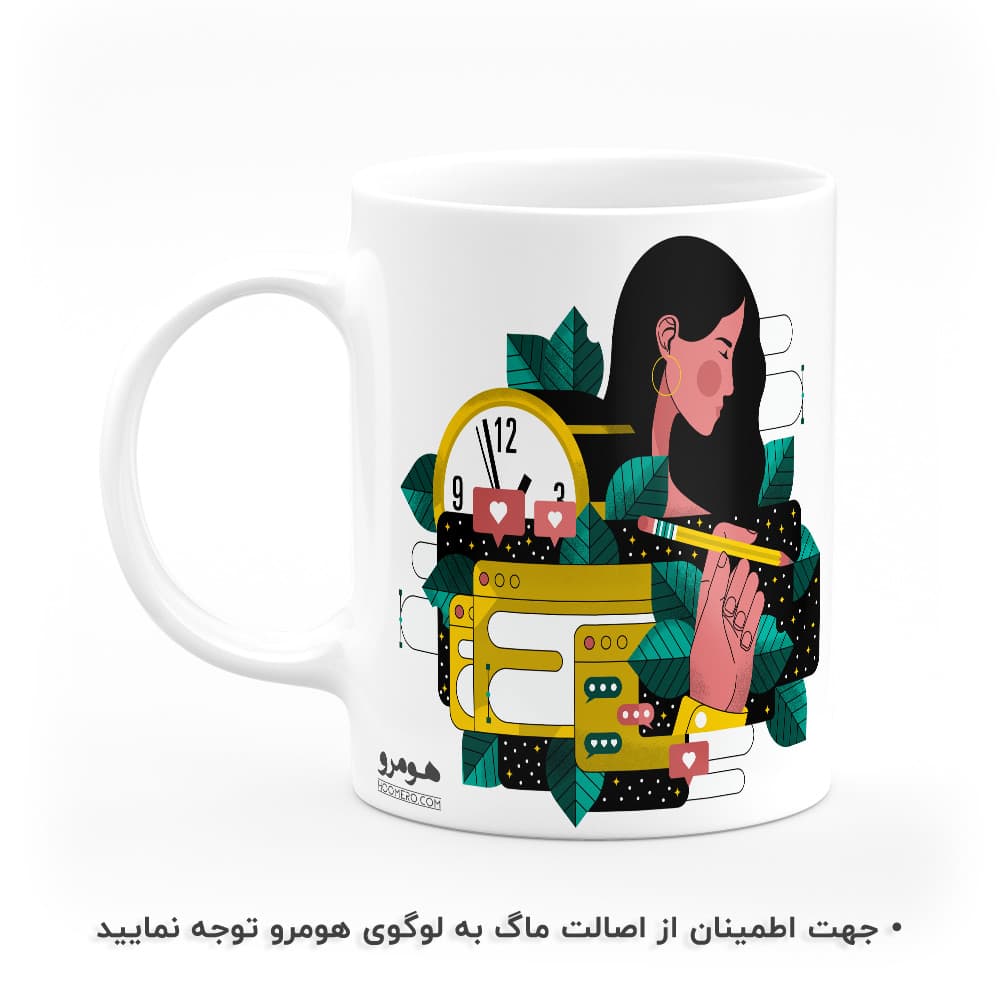 ماگ طرح گل و برگ دخترانه فانتزی مدل MG8890 — تصویر ۲