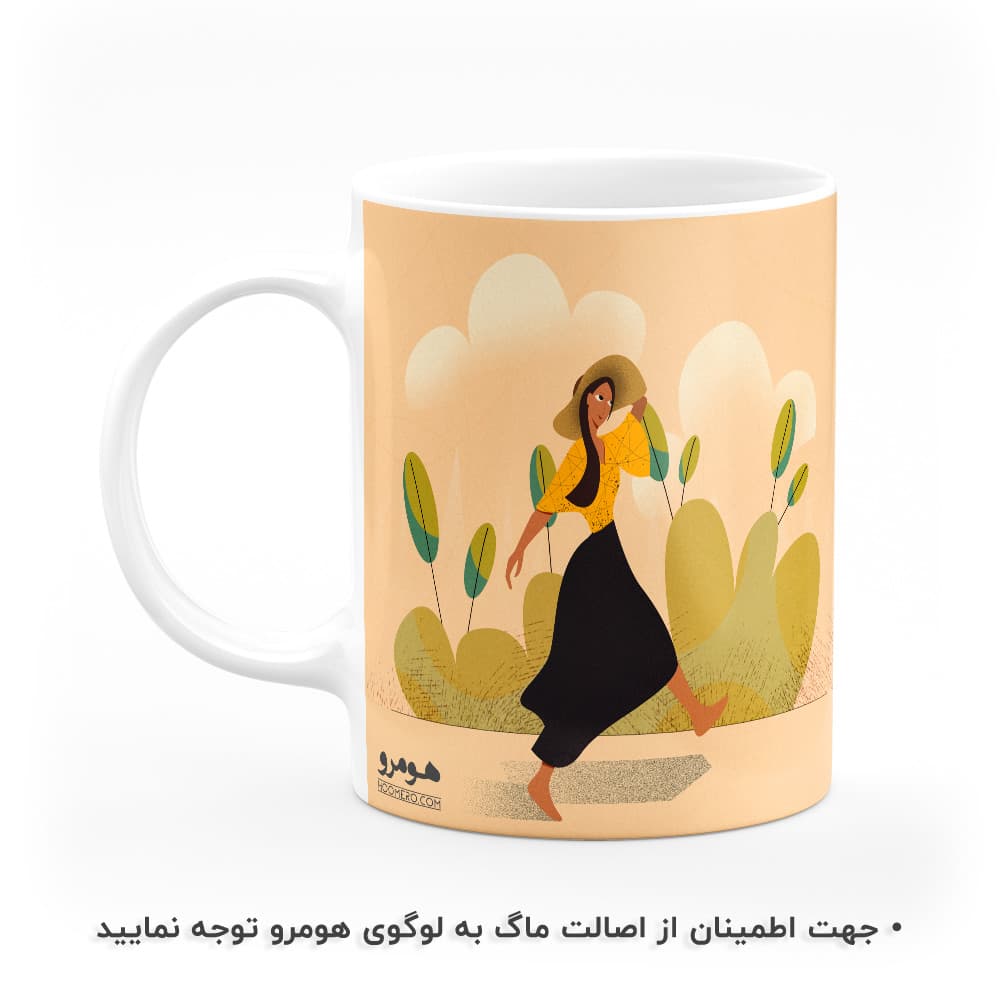 ماگ طرح دخترانه گل و برگ مدل MG8875 — تصویر ۲