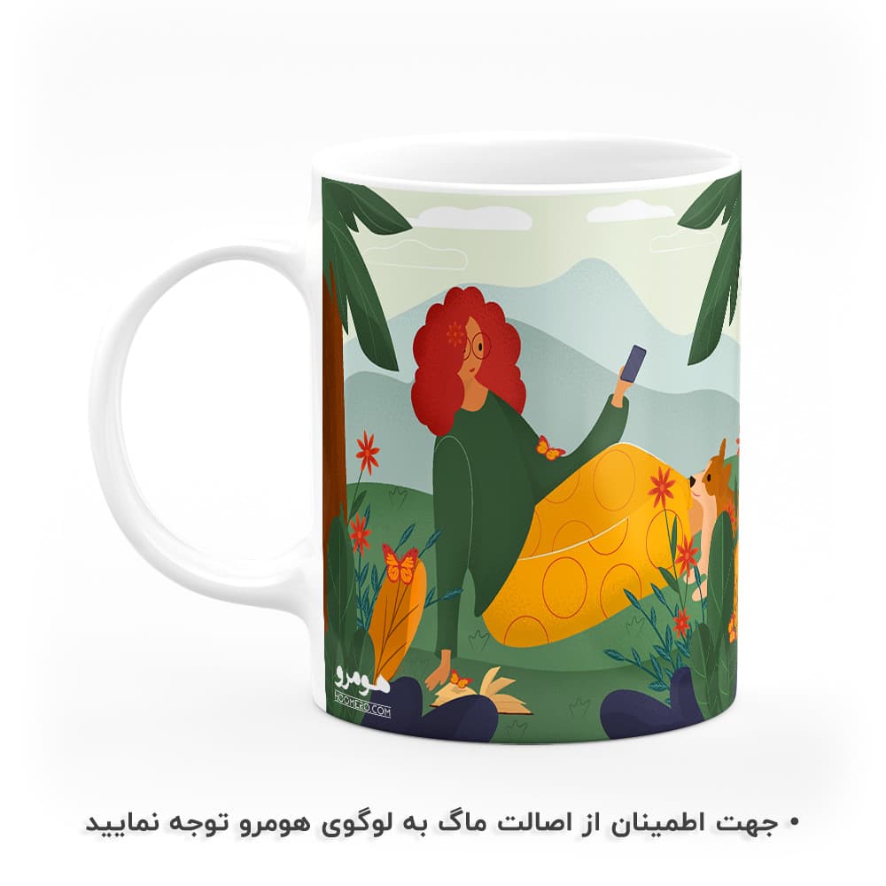 ماگ طرح دخترانه گل و برگ مدل MG8871 — تصویر ۲