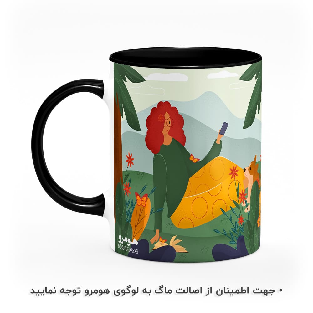 ماگ طرح دخترانه گل و برگ مدل MG8871 — تصویر ۳
