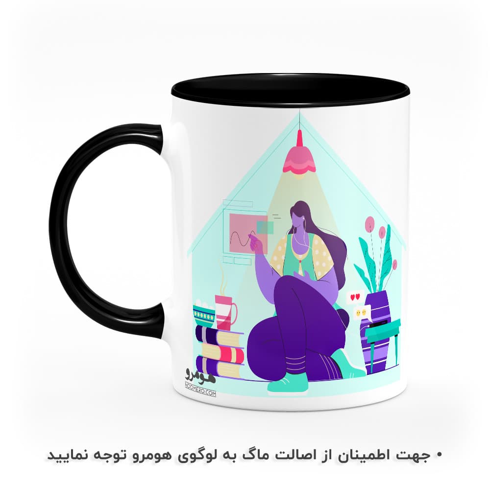 ماگ طرح دخترونه گل و برگ مدل MG8826 — تصویر ۳