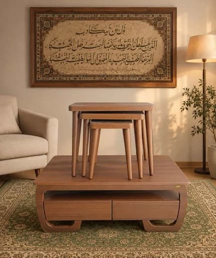 جلومبلی+ 3 عسلی مدل اطلس مبلمان فرنا مدل 1133172