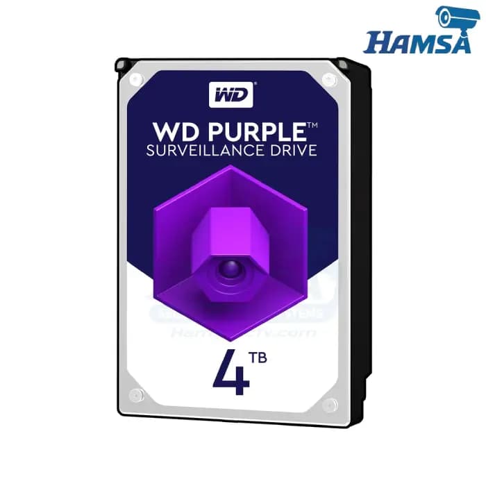 هارد اینترنال وسترن دیجیتال بنفش ظرفیت 4 ترابایت ریفر با گارانتی شرکتی- WD 4TB purple HDD